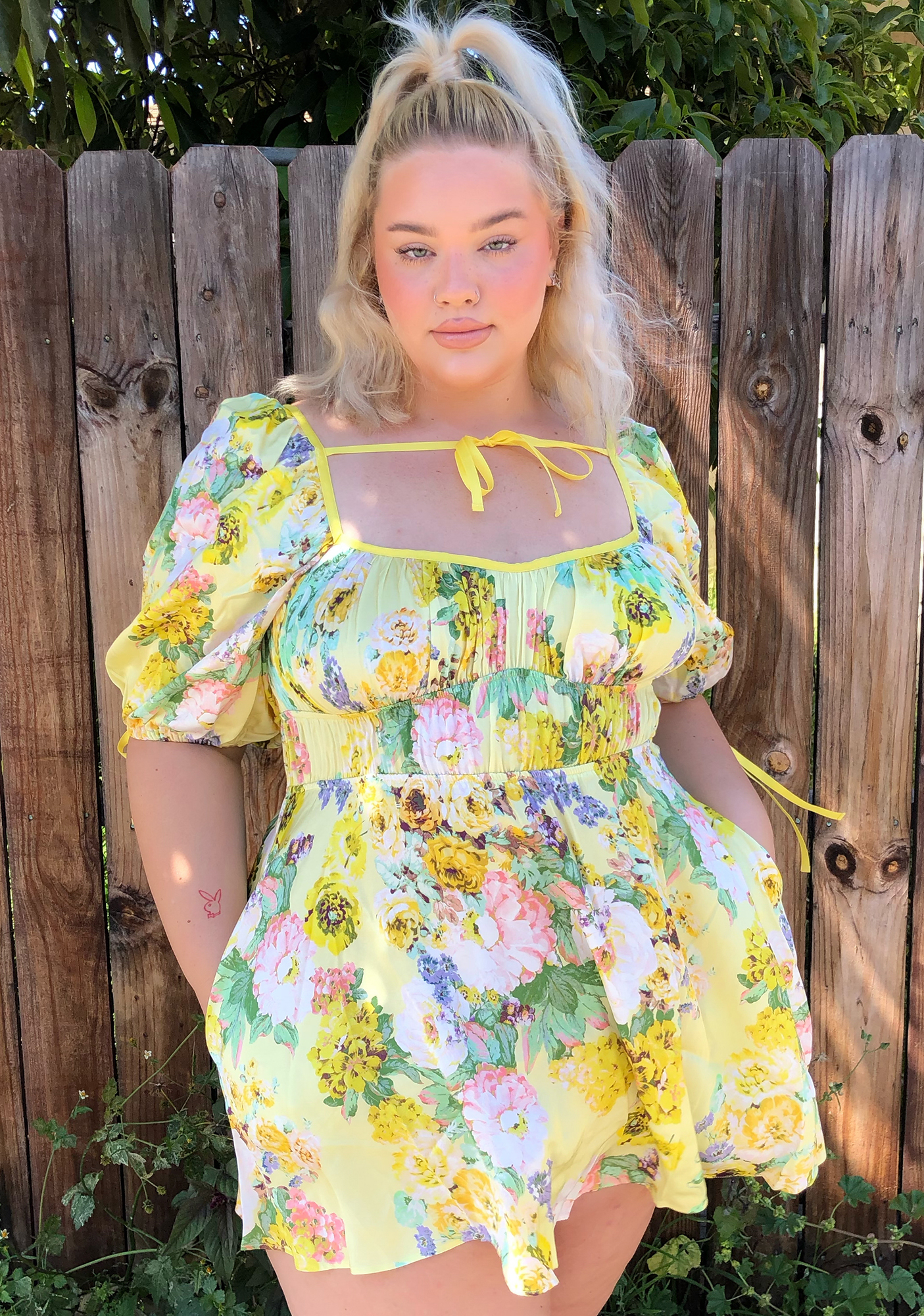 For Love Lemons Plus Leigh Floral Mini Dress Dolls Kill