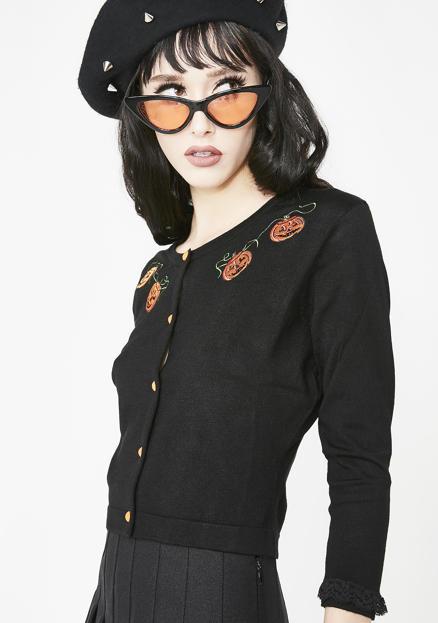 sourpuss pumpkin queen cardigan