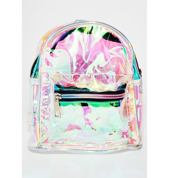 small iridescent backpack