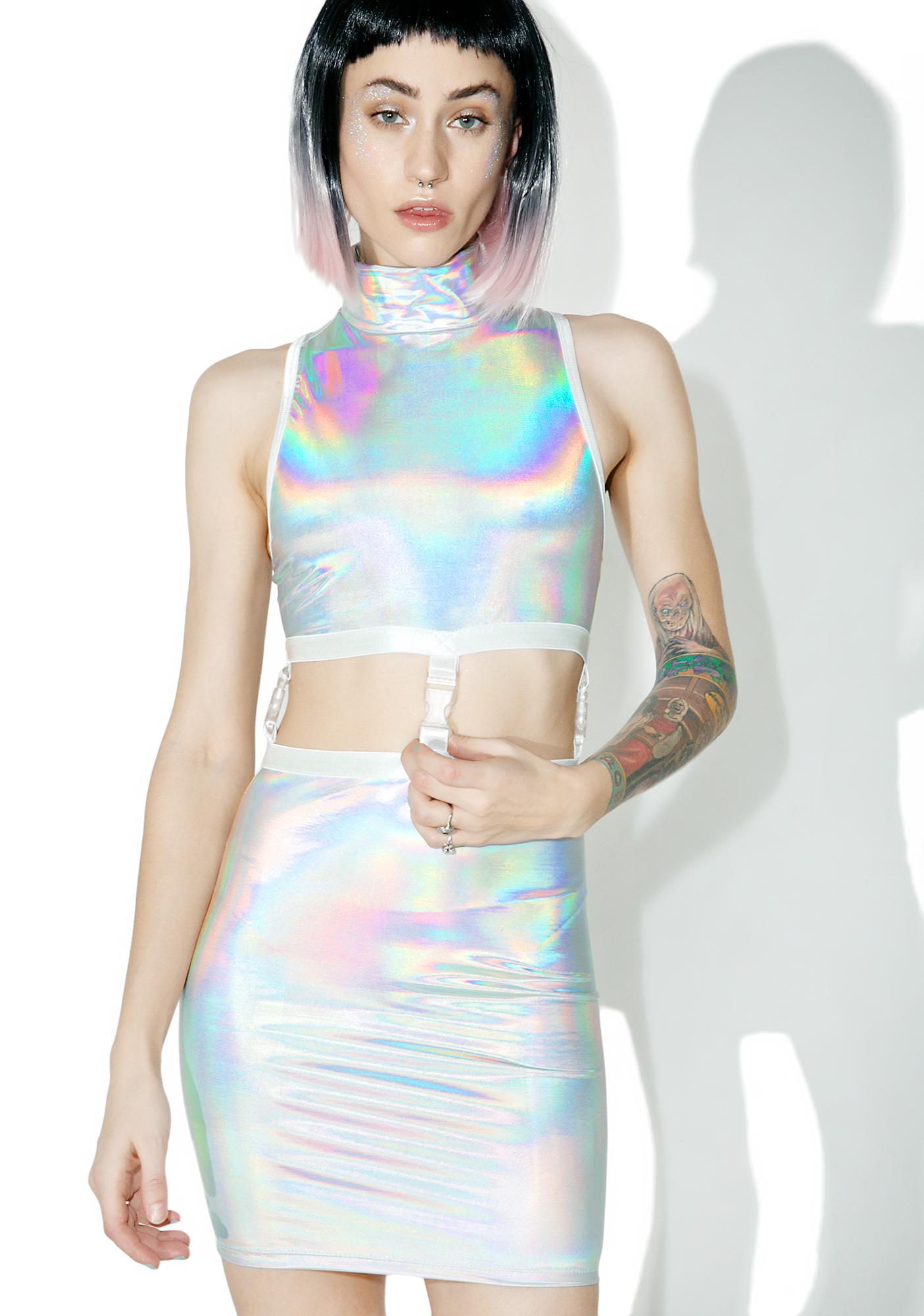 Current Mood Gravitational Hologram Dress Set | Dolls Kill