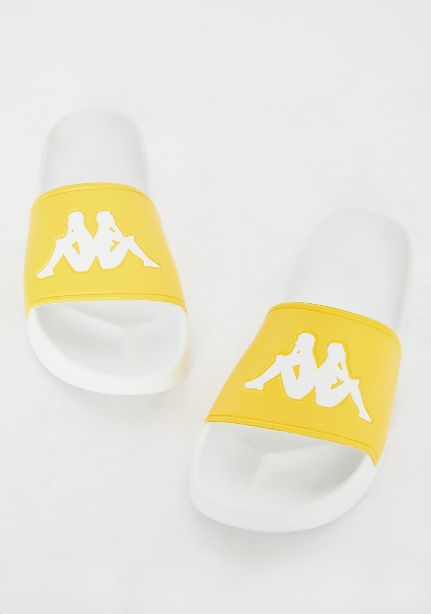 Kappa Light Yellow Authentic Adam 2 Slides Dolls Kill