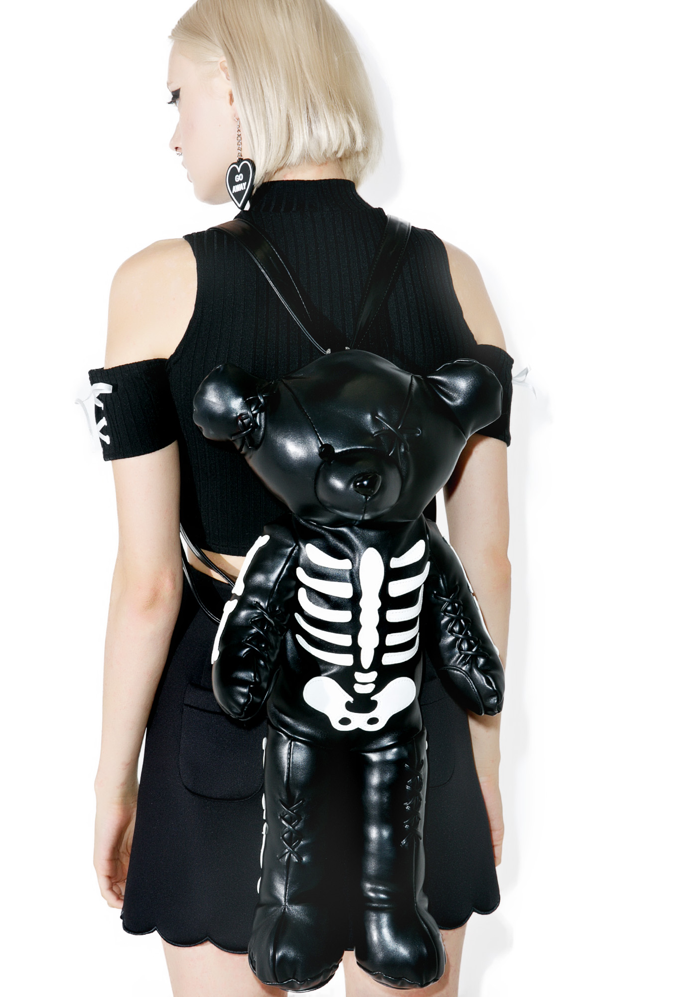 skeleton teddy bear backpack