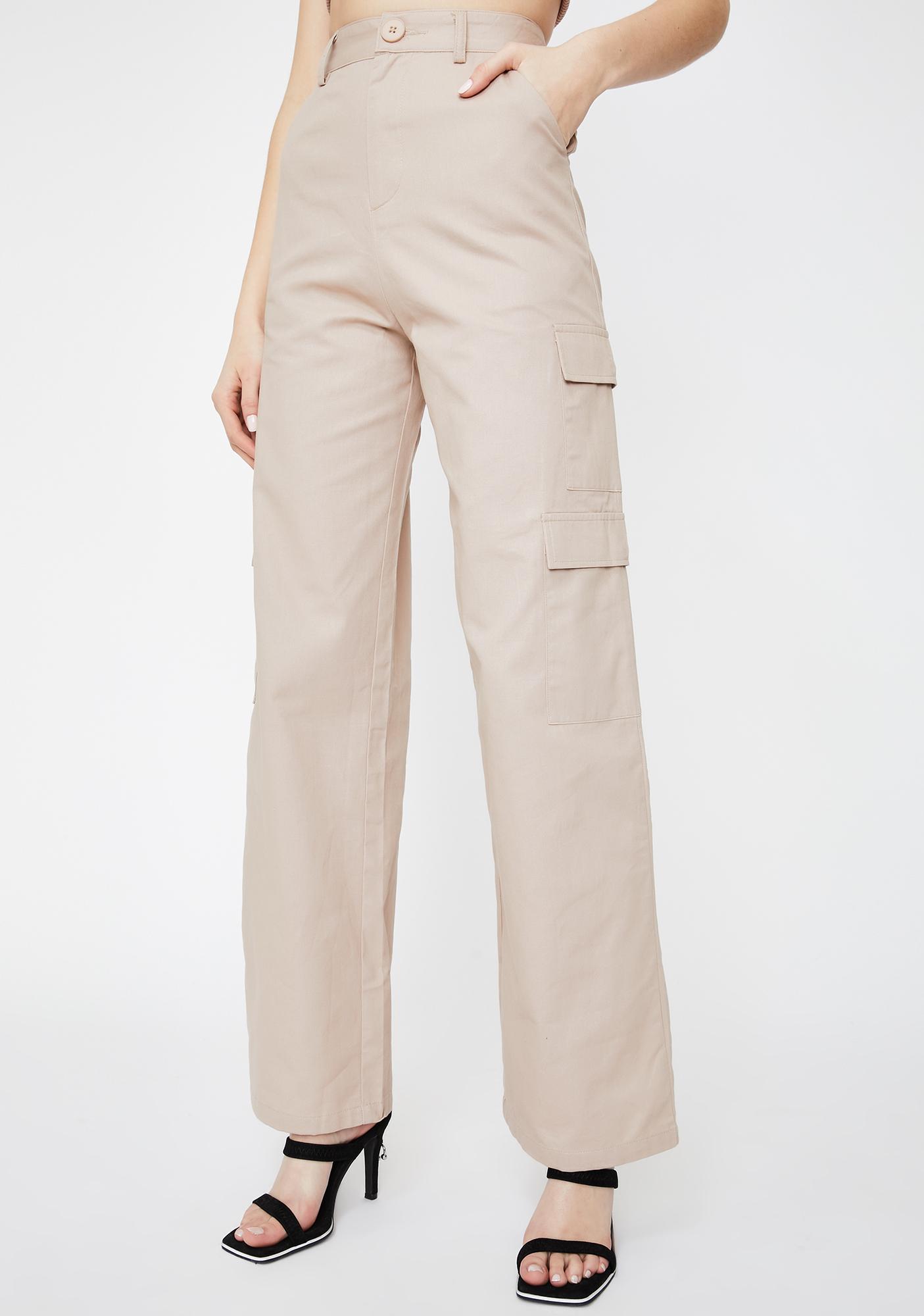 wide leg cargo pocket jeans