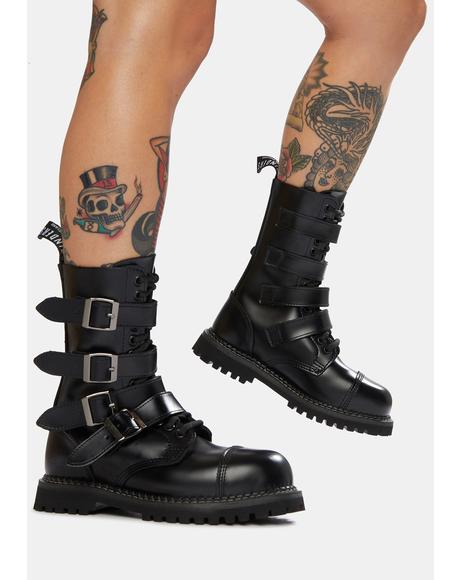 black demonia matte low trinity boots