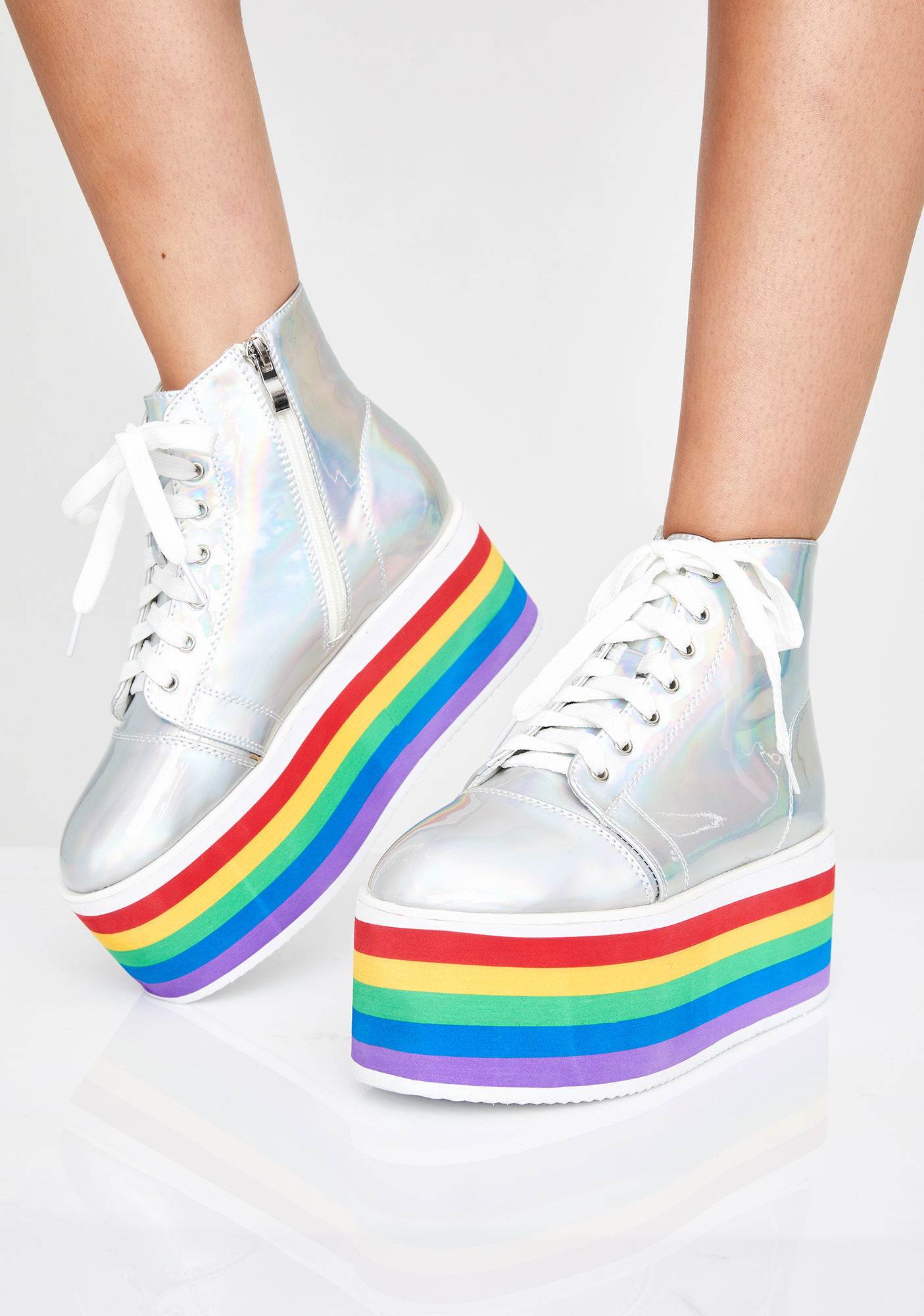 holographic platform sneakers