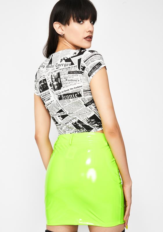 vinyl skirt green