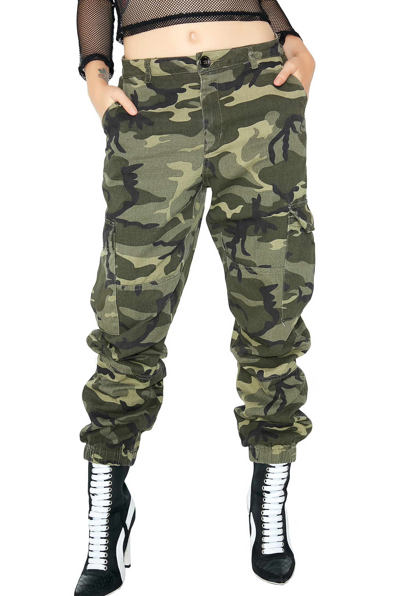 baggy cargo camo pants