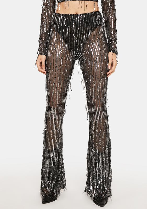 mesh sequin pants