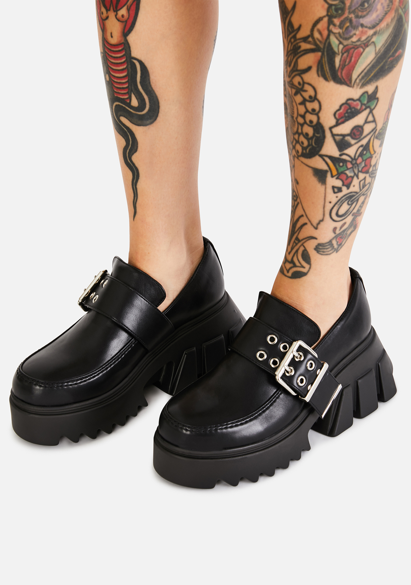 Lamoda Buckle Strap Platform Loafers Black Dolls Kill