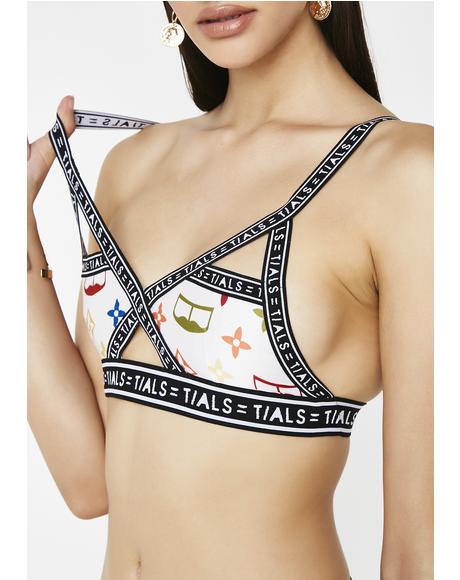 x Monogram Logo Bondage Bra