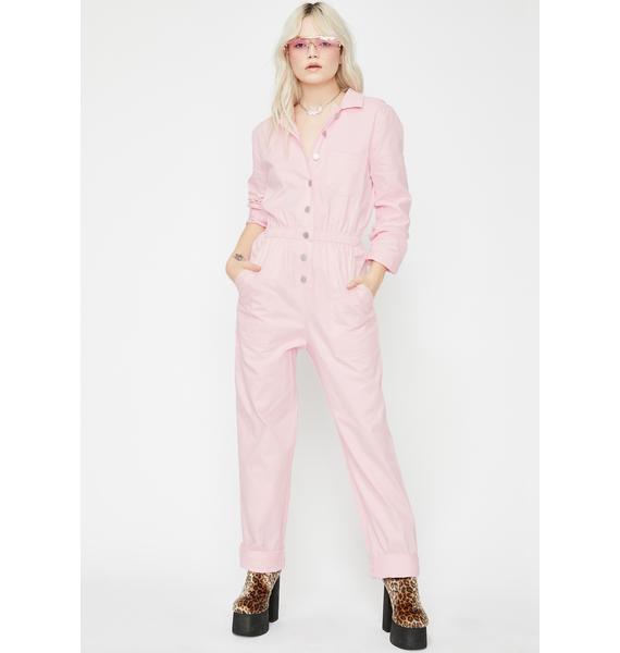 light pink boiler suit