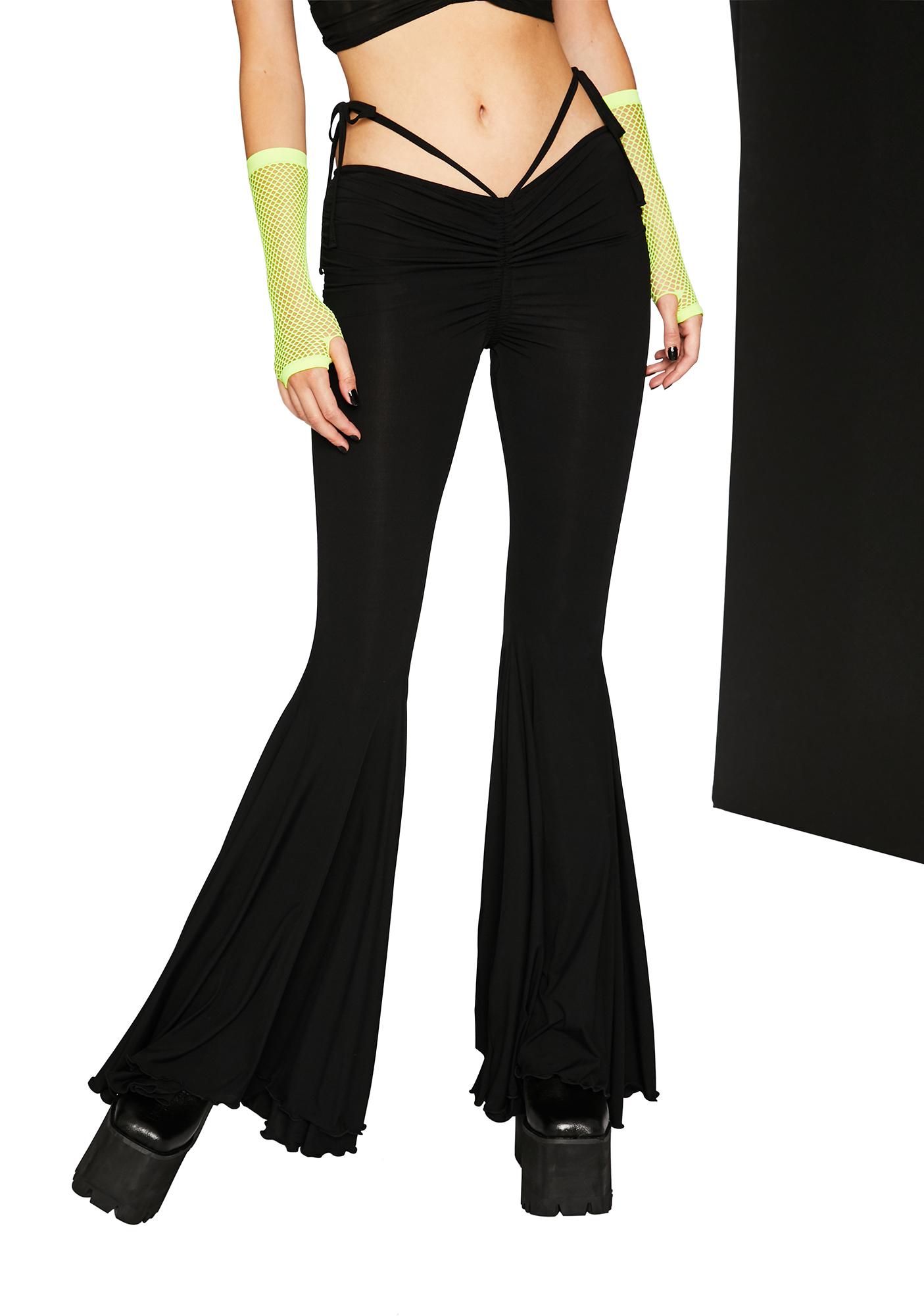 black flare out pants