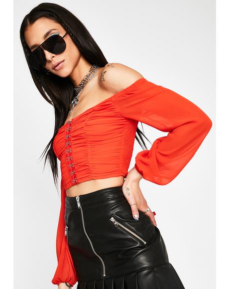 Hit Me Up Off The Shoulder Top