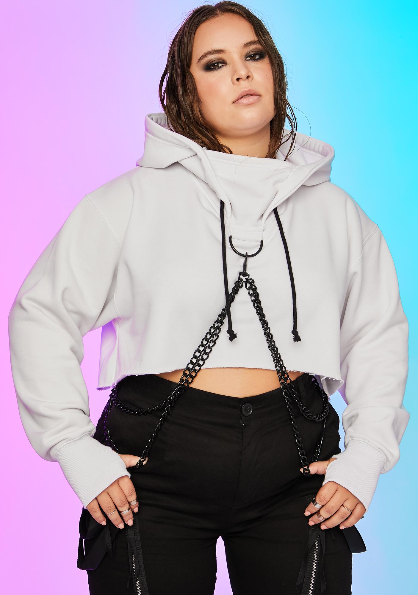 chained and dangerous crop hoodie