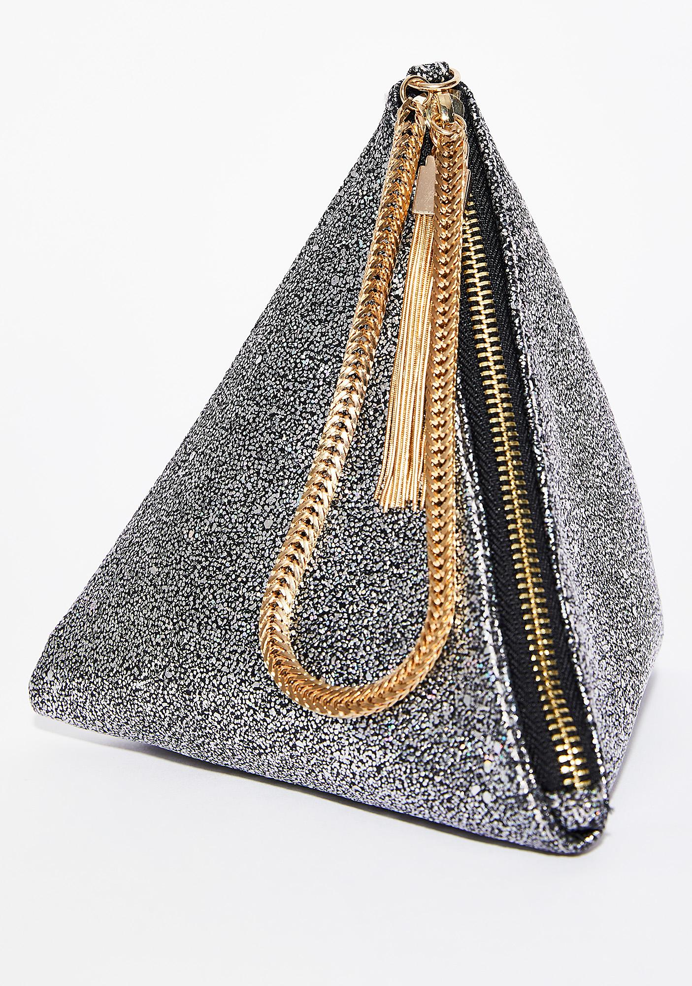 pyramid clutch bag