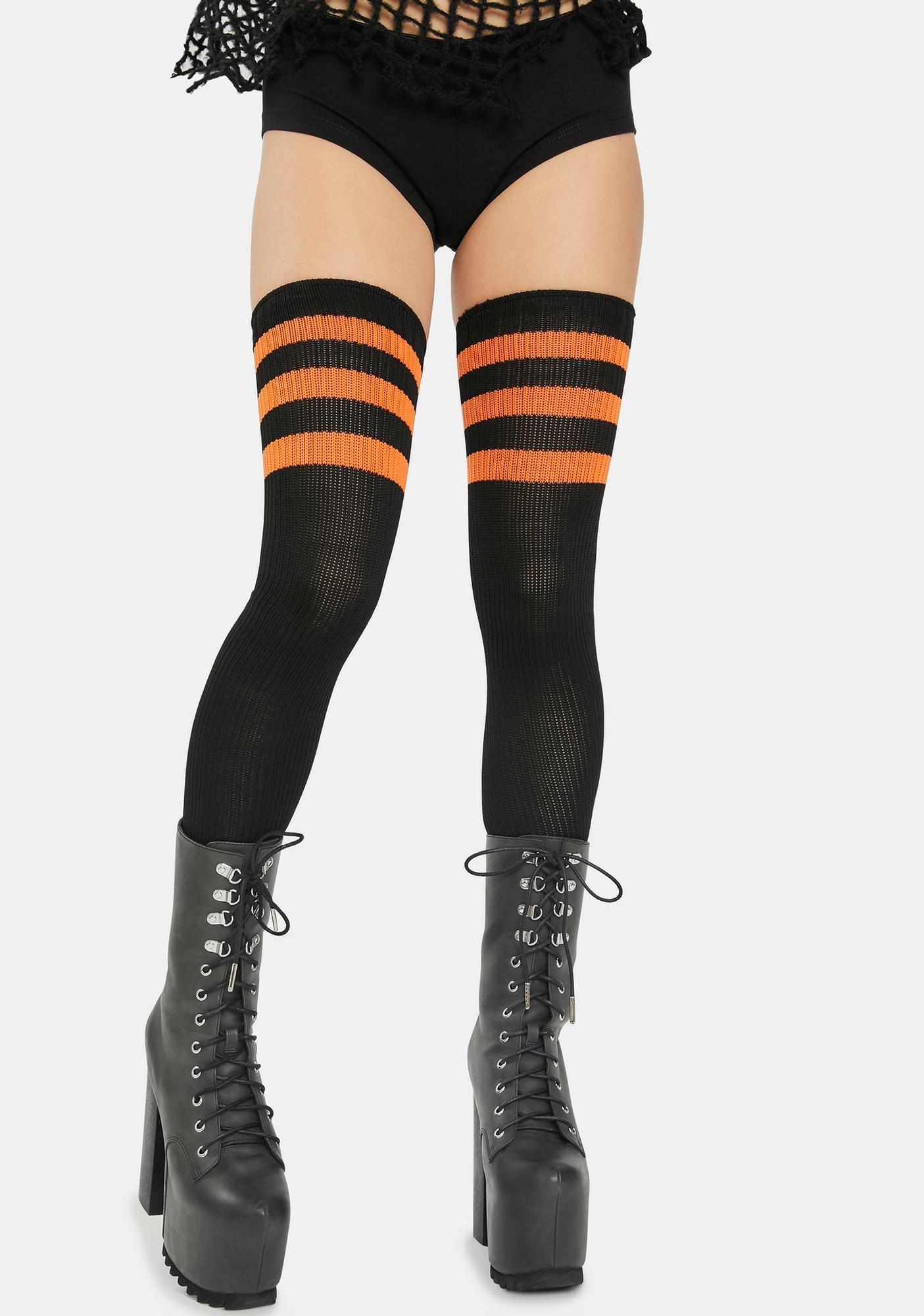 orange thigh high stockings