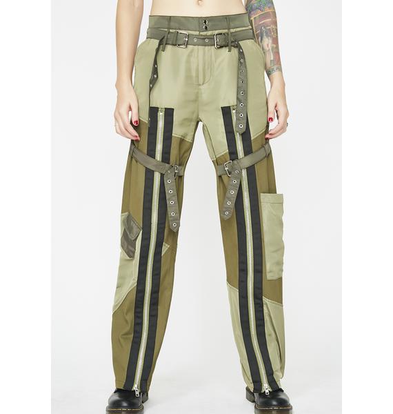 black strappy cargo pants