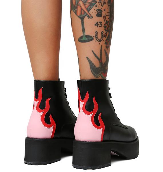 Current Mood Embroidered Ankle Boots Dolls Kill