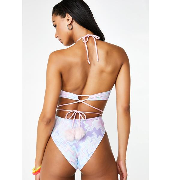 Glitter Romance Dream Wave Pom Pom Underboob Top Dolls Kill