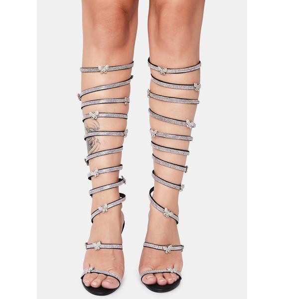 dolls kill rhinestone butterfly heels