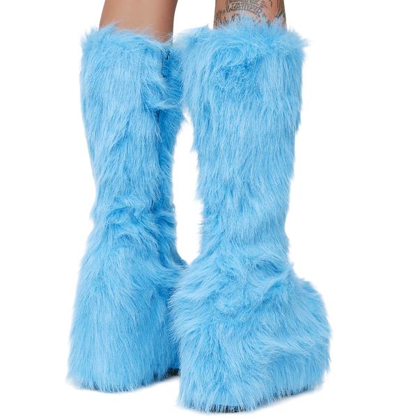 Electric Party Monster Fuzzy Platform Boots | Dolls Kill