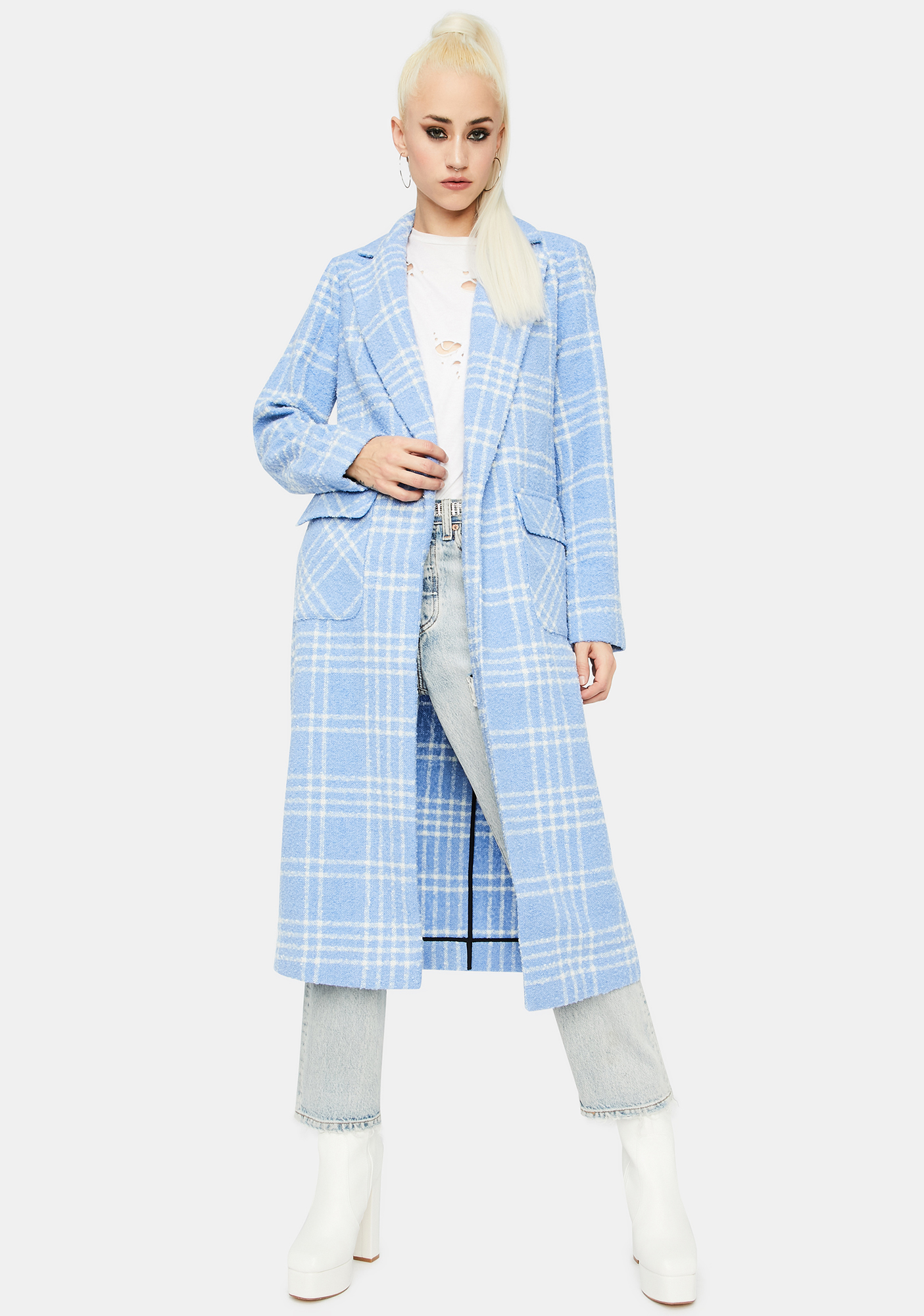 light blue longline coat