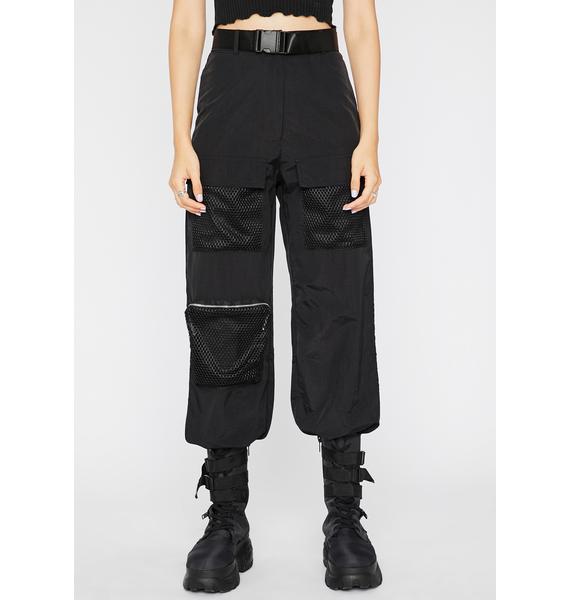 black cargo pants elastic waist