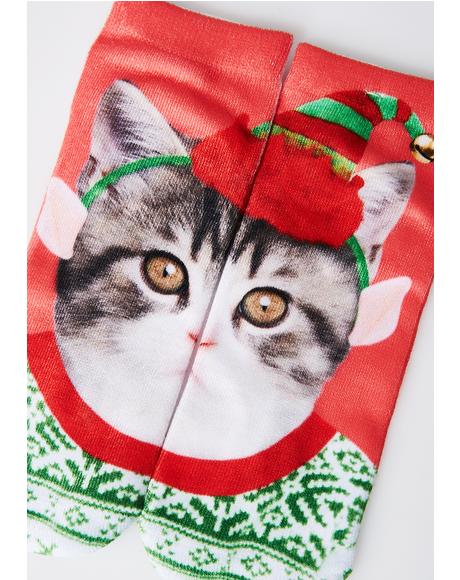 Elf Kitten Ankle Socks