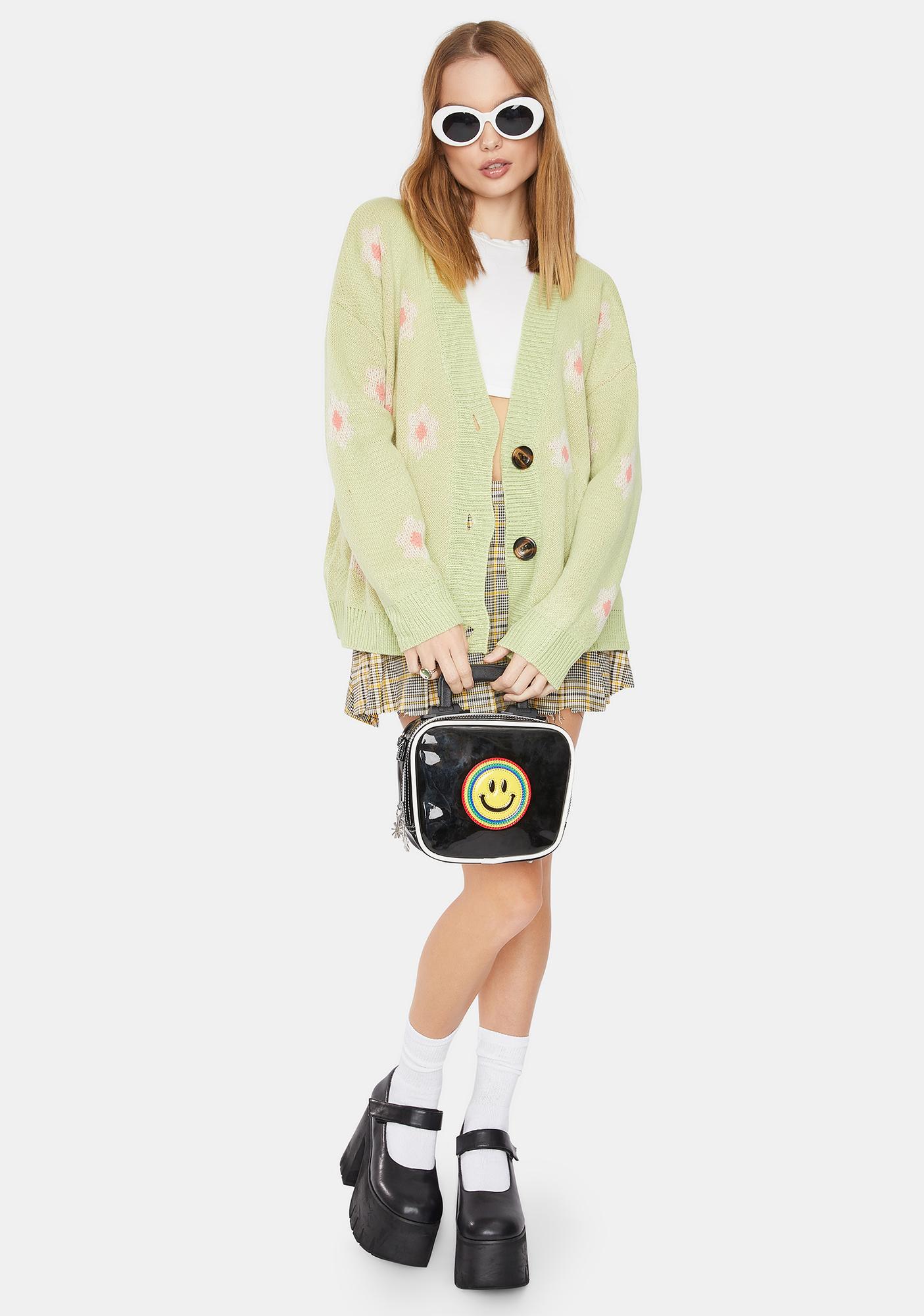 green daisy cardigan