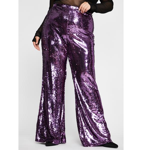 purple sequin pants