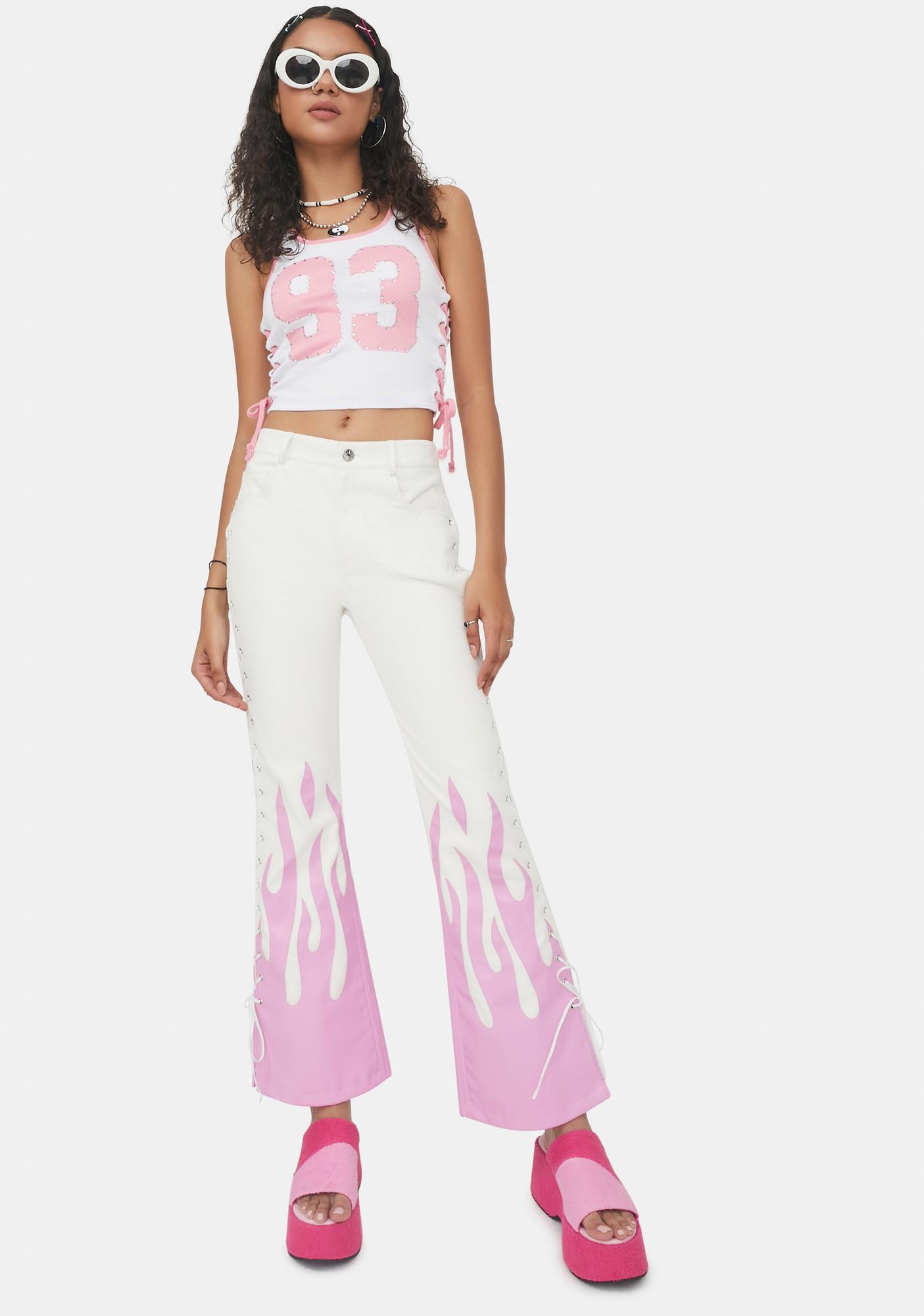 pink flame pants