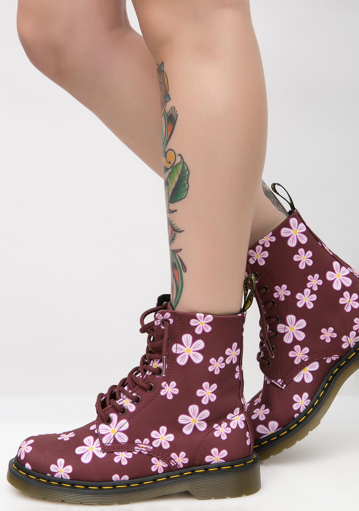 pink flower dr martens