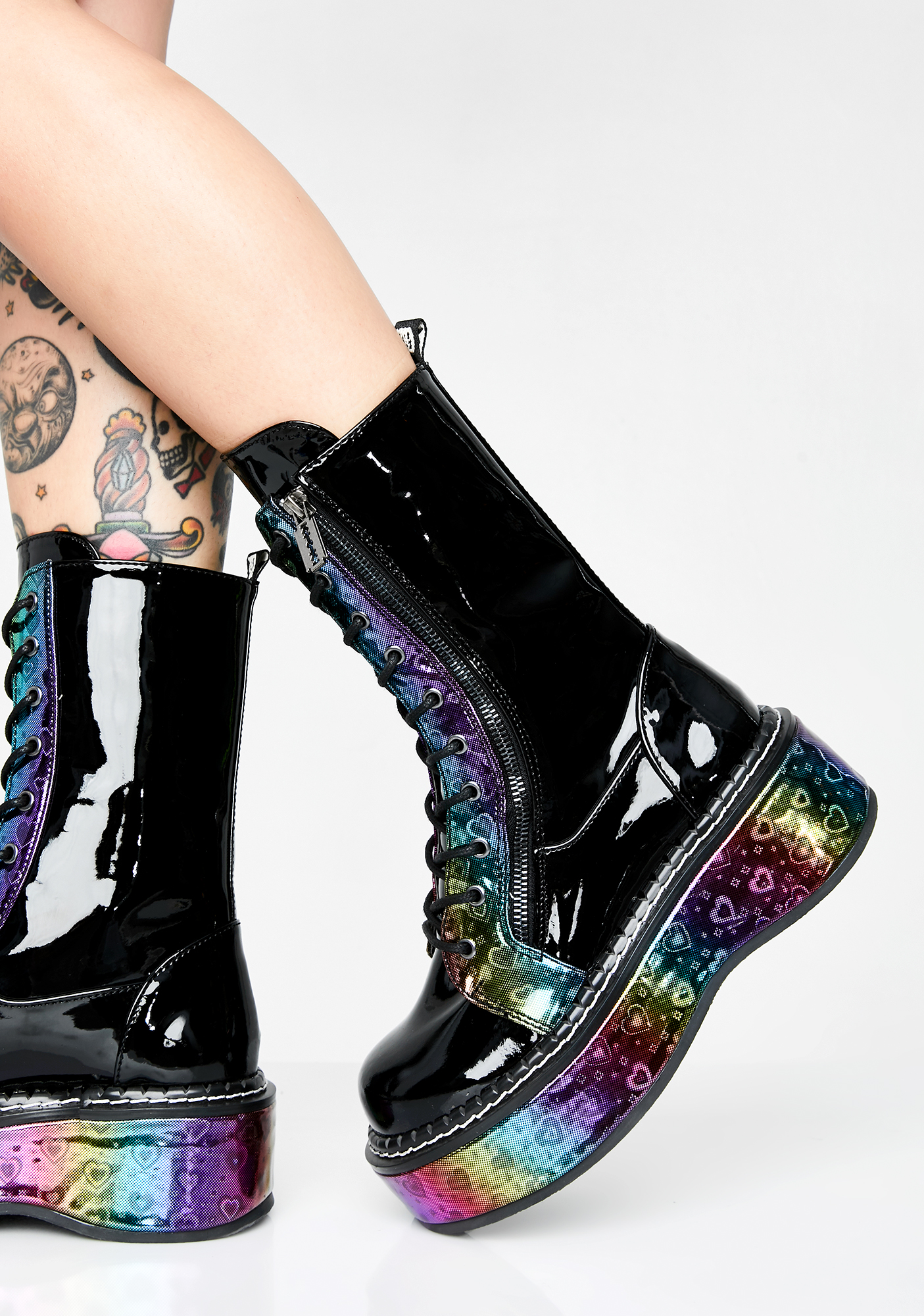 Demonia Night Electric Fusion Platform Boots Dolls Kill