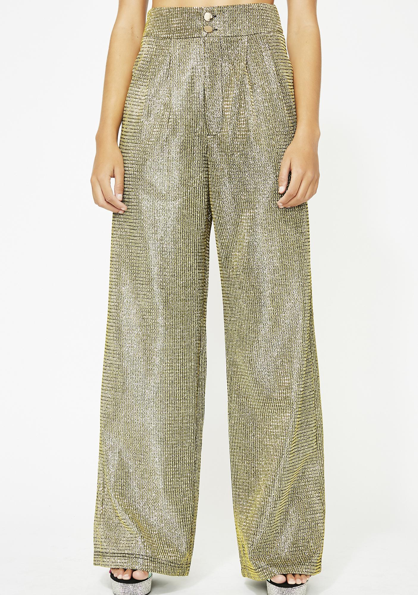 high waisted sparkly pants