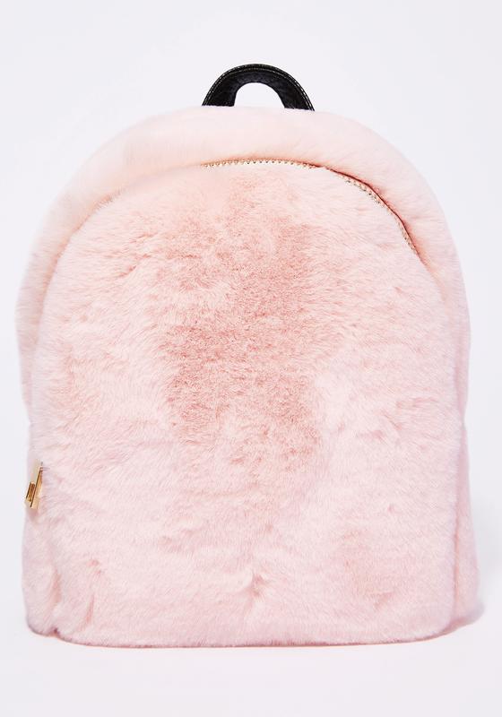 fuzzy mini backpack