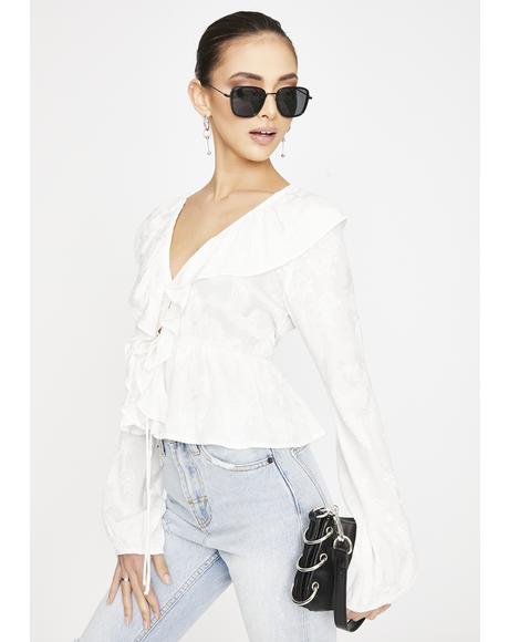 Ivory Diar Ruffle Top