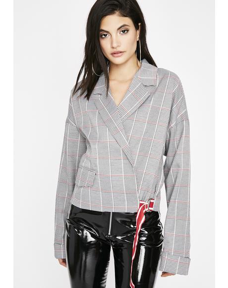 Playin Checkers Plaid Blazer