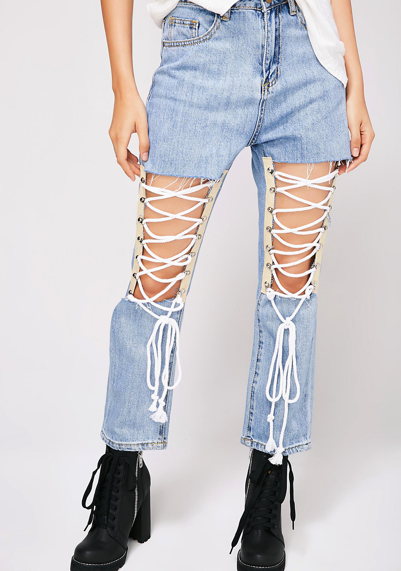 cut up jeans front and back