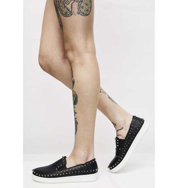 black studded slip on sneakers