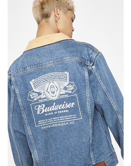 huf x budweiser denim jacket