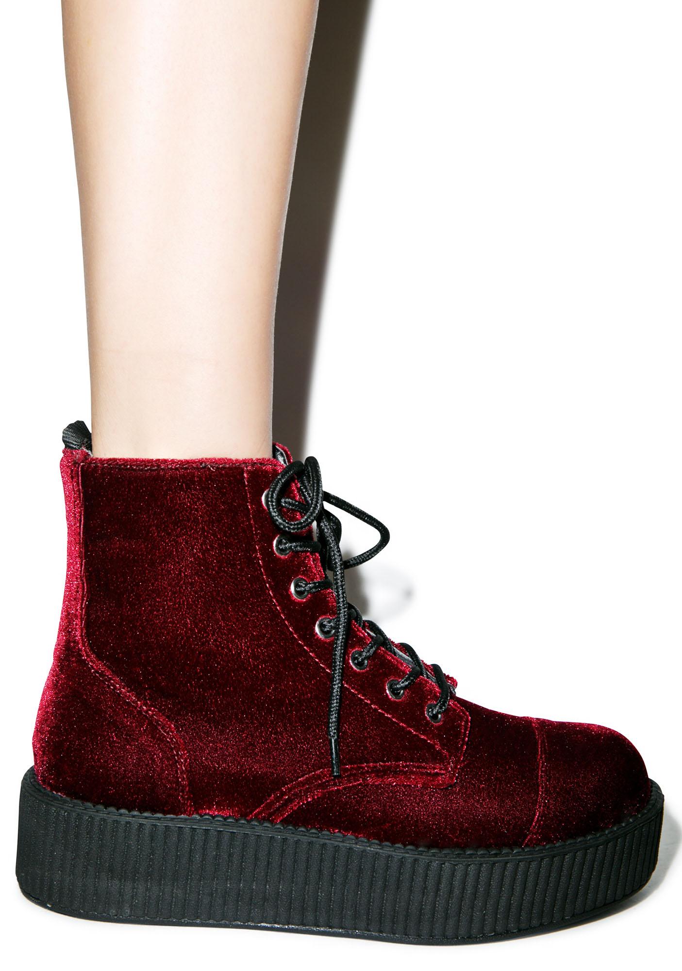 T.U.K. Velvet Creeper Boots Dolls Kill