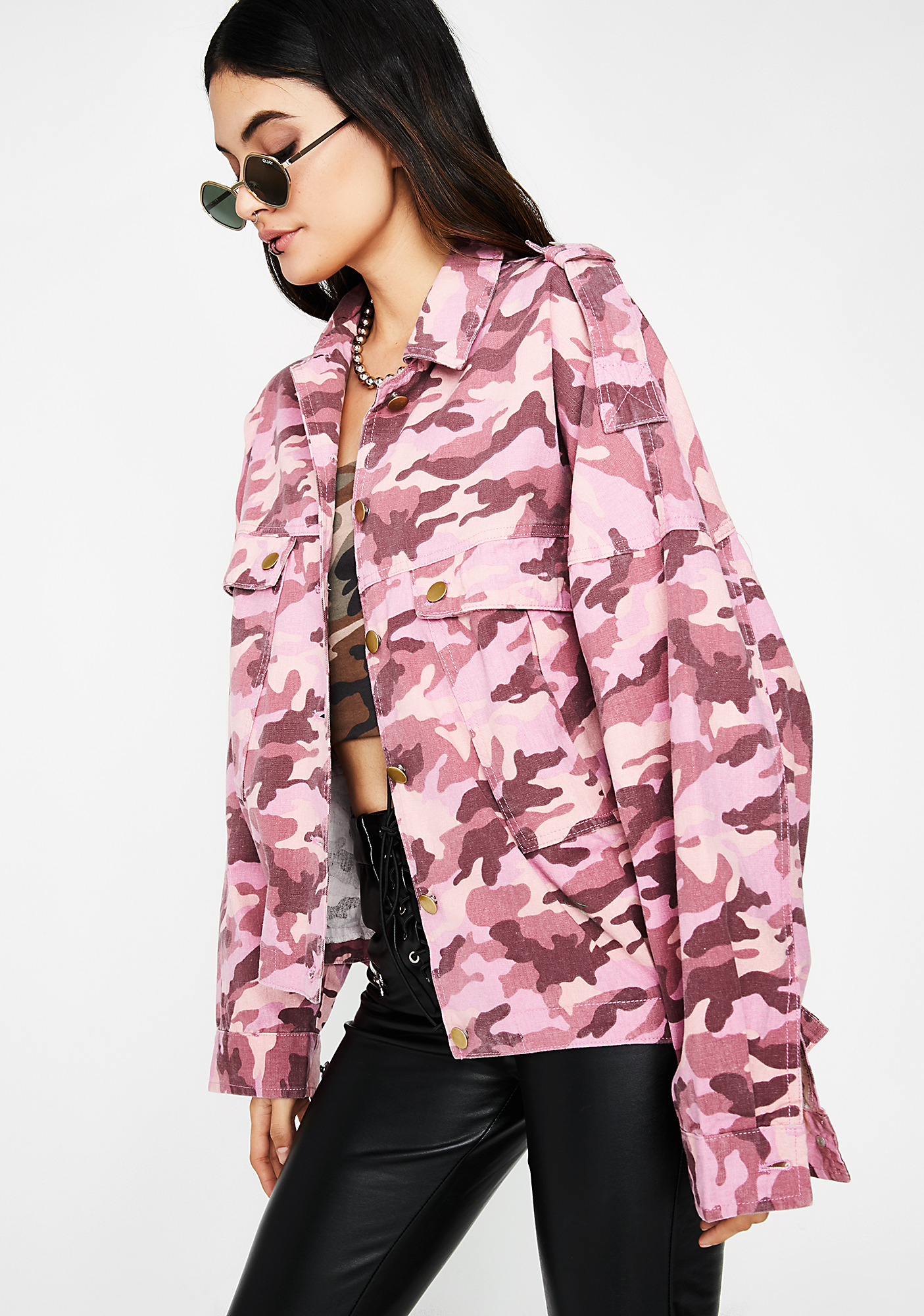 pink camo denim jacket