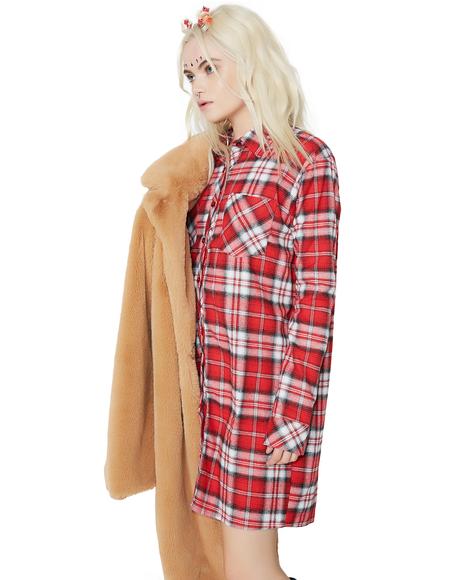 Past The Limit Flannel Top