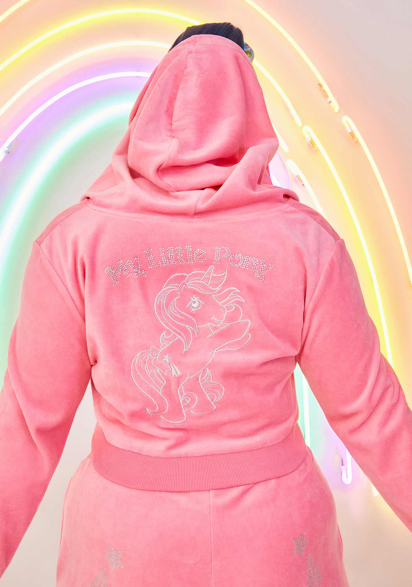 Plus Size Dolls Kill x My Little Pony Velour Track Jacket Pink Dolls Kill