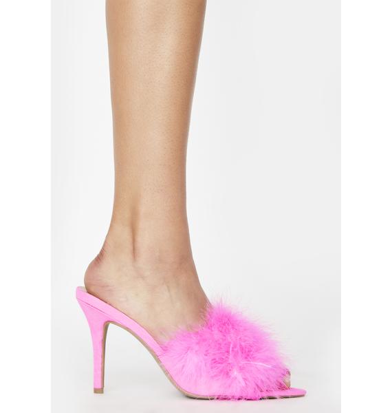 pink marabou heels
