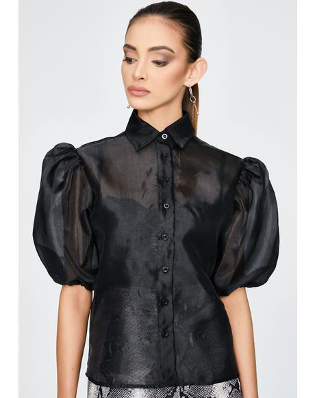 Black Maloney Sheer Blouse