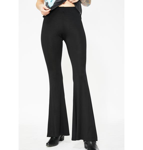 Pull On Stretchy Slim Flare Pants Dolls Kill