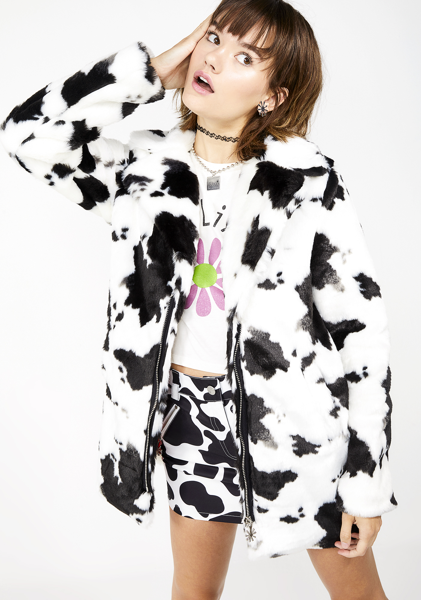 cow print coat