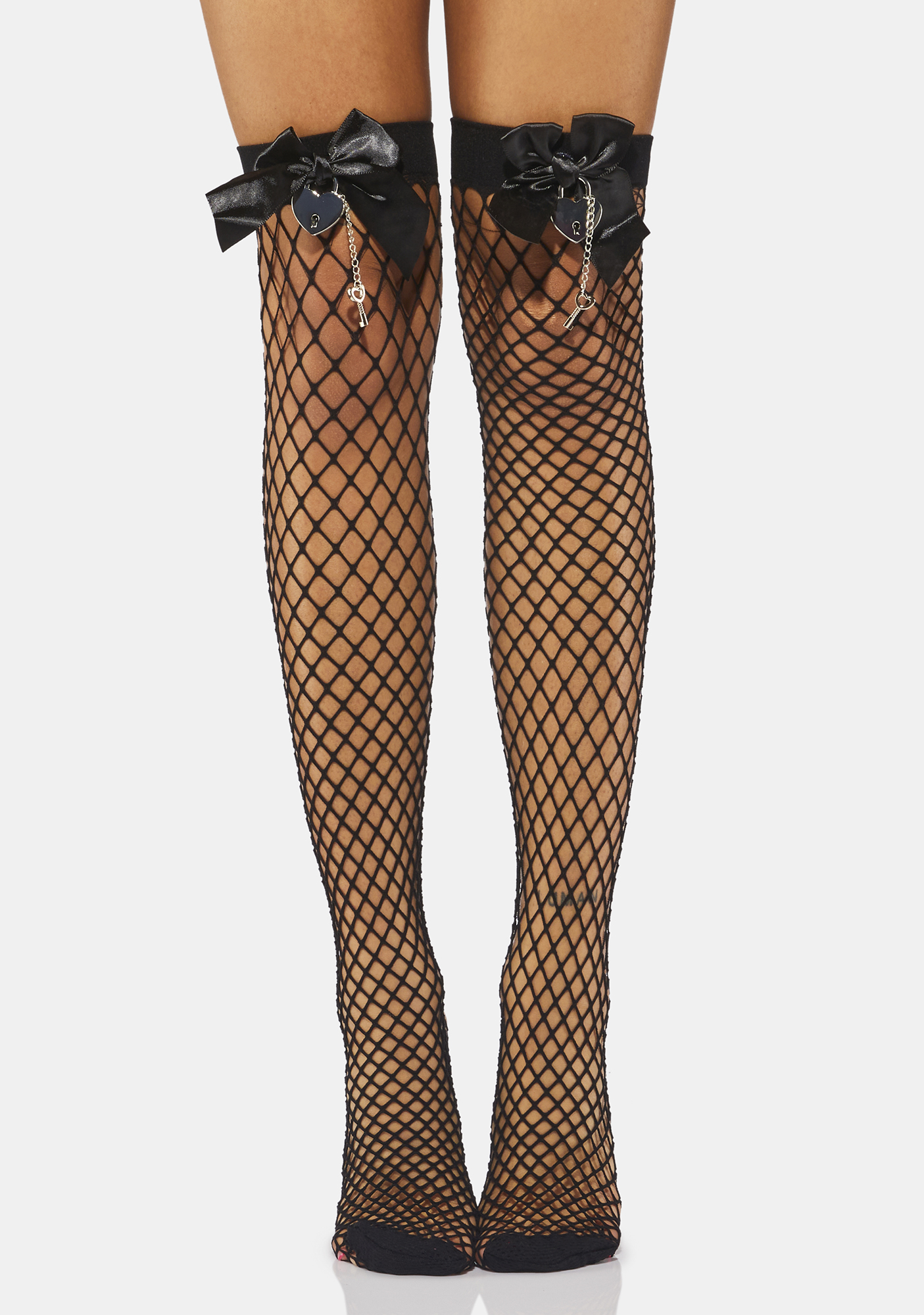 fishnet thigh socks