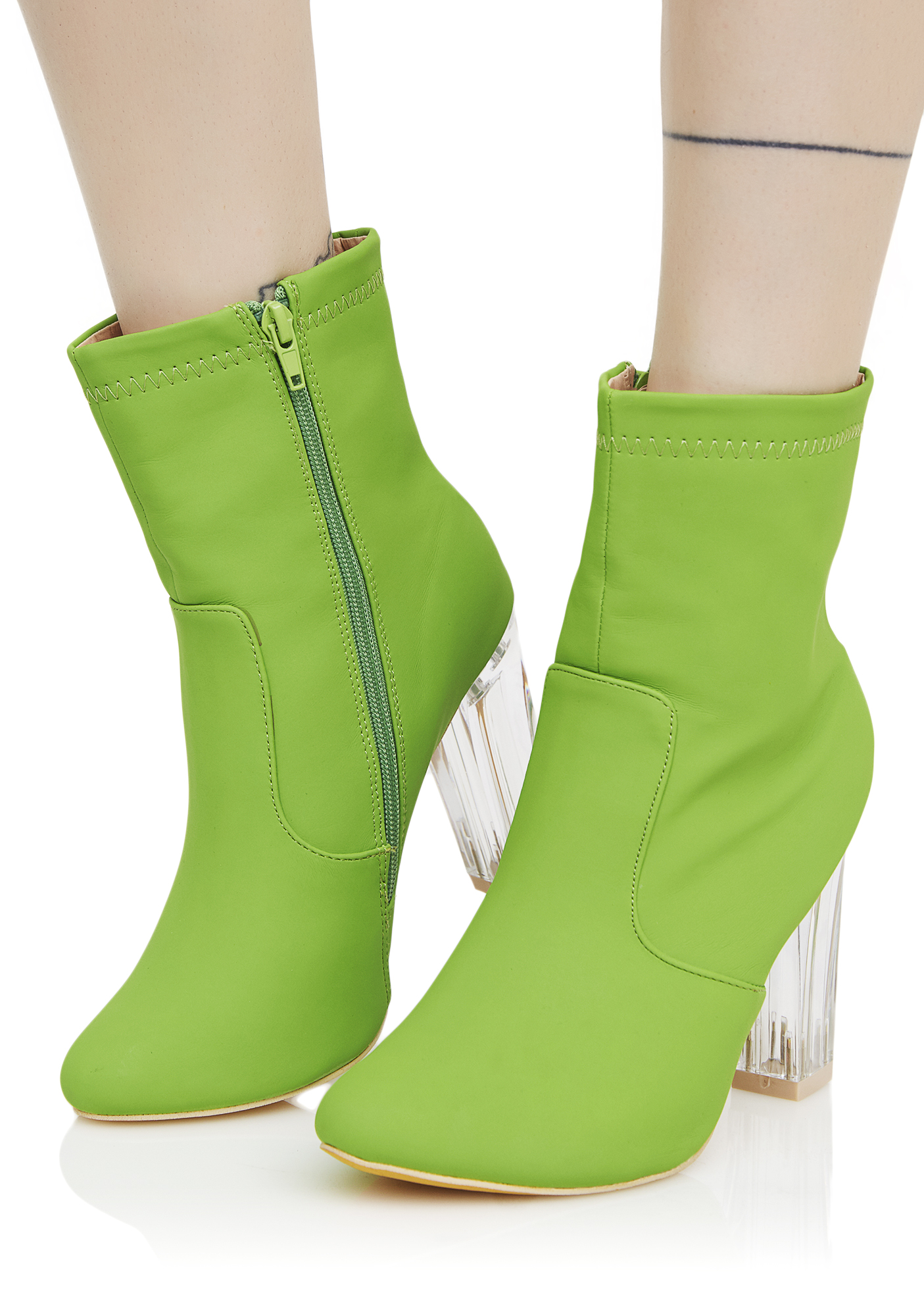 lime green booties